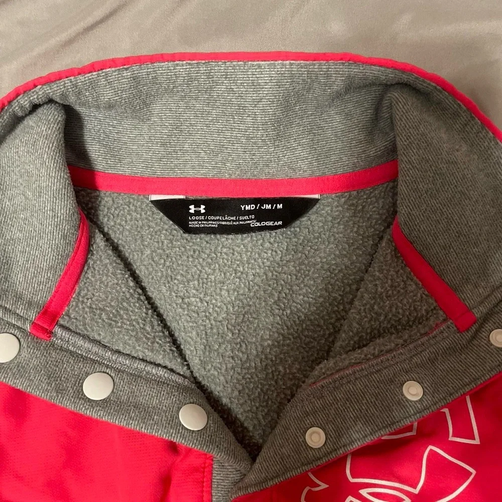 Under Armour Coldgear Neon Pink Sweatshirt Like Brand new Buttons M
